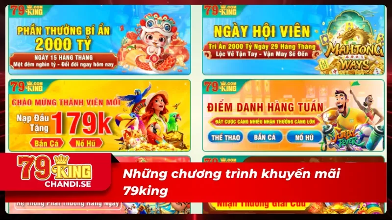 Các khuyến mãi 79king đang có hiện nay